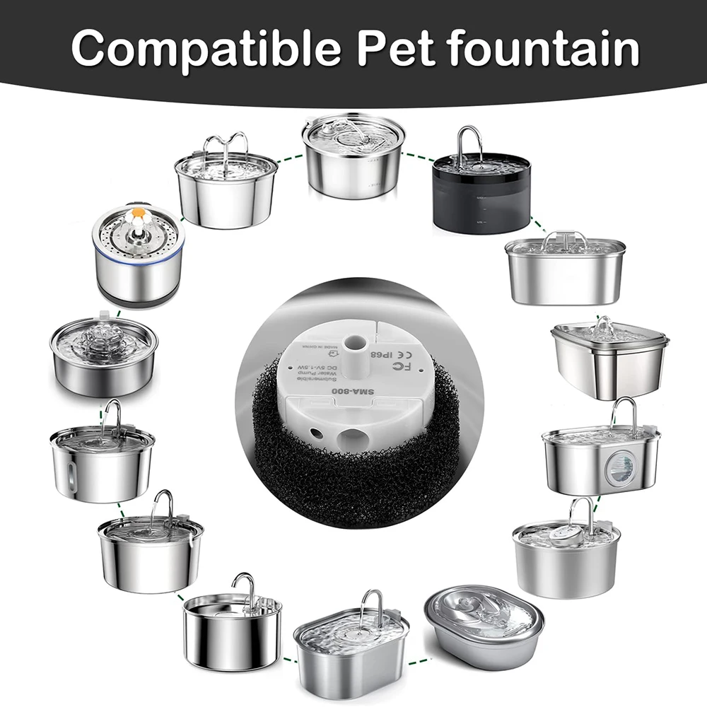 Bomba de Água USB para Fonte de Gatos com Luz LED - Image 3