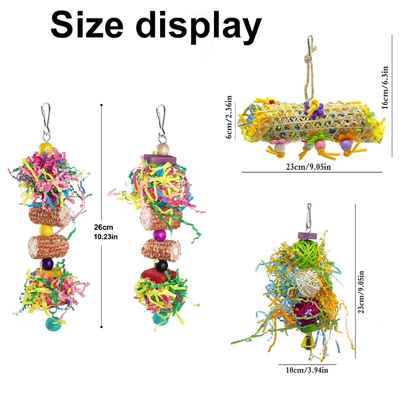 Brinquedo para Pássaros Kit com Sino e Gancho para Gaiola - Imagem 2