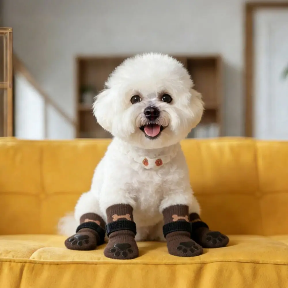 Meias Antiderrapantes para Cães de Algodão com Faixa Ajustável - Image 3