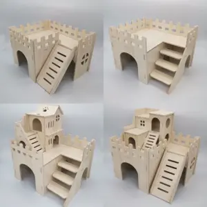 casa de madeira maciça para hamster