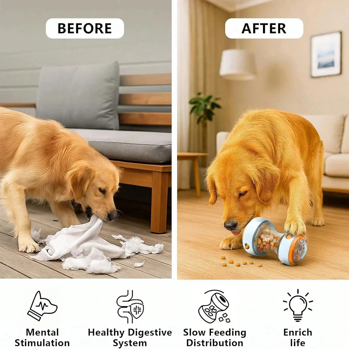 Brinquedo Dispensa Petisco para Cães Bola ABS Ajustável - Imagem 2