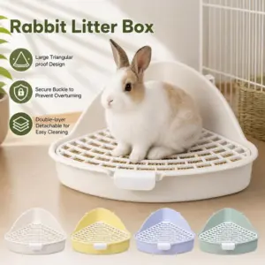 bandeja sanitária triangular para coelhos