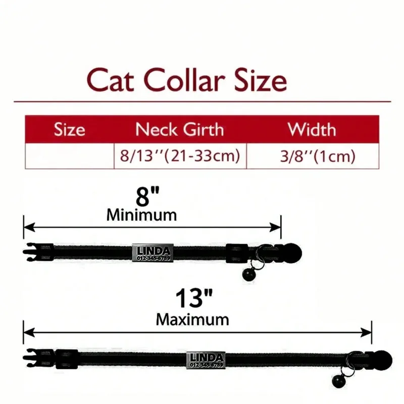 Coleira para Gato com Glitter e Placa de Identificação Personalizada - Image 5
