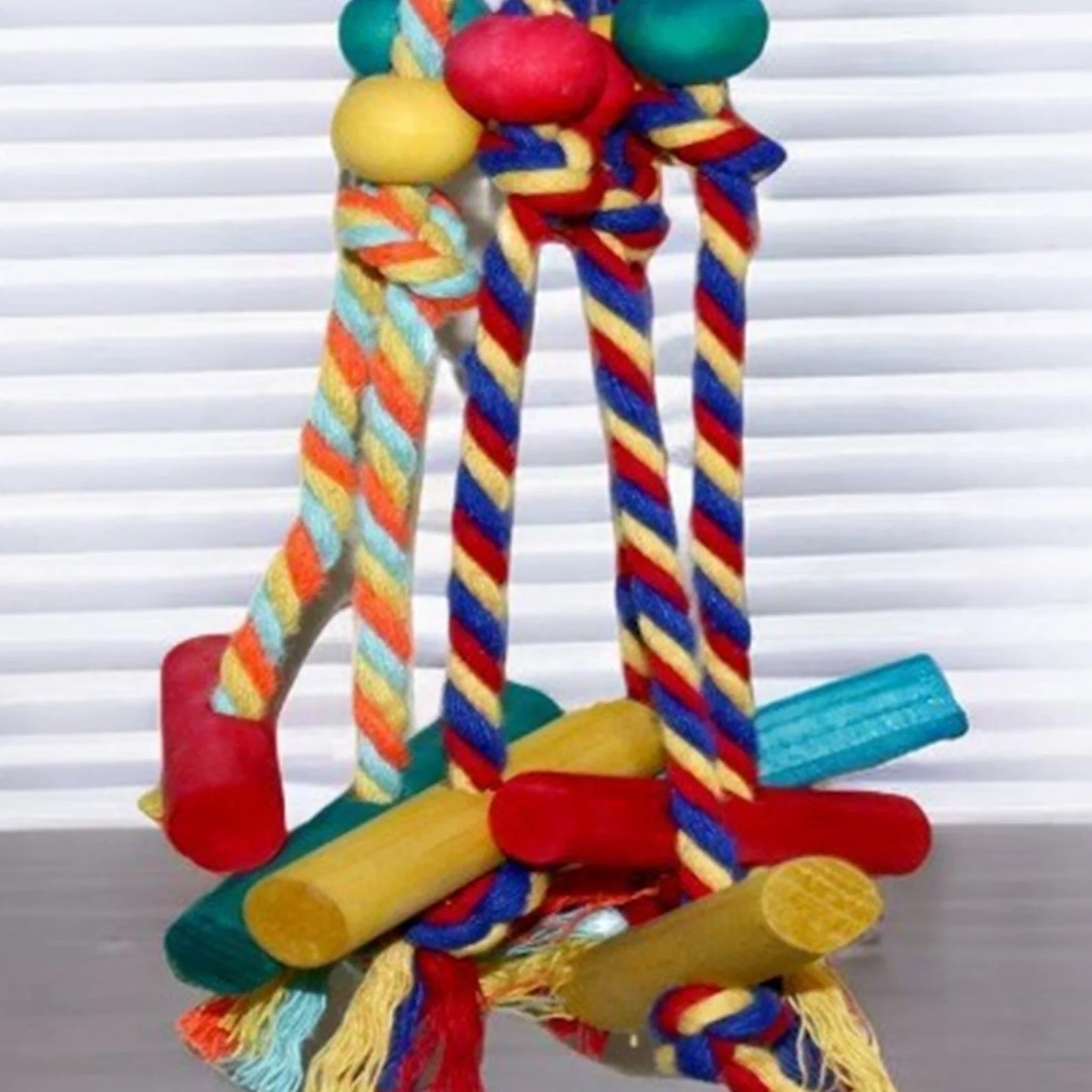 Brinquedo de Madeira e Corda para Pássaros 33x12 cm para Gaiola - Imagem 4