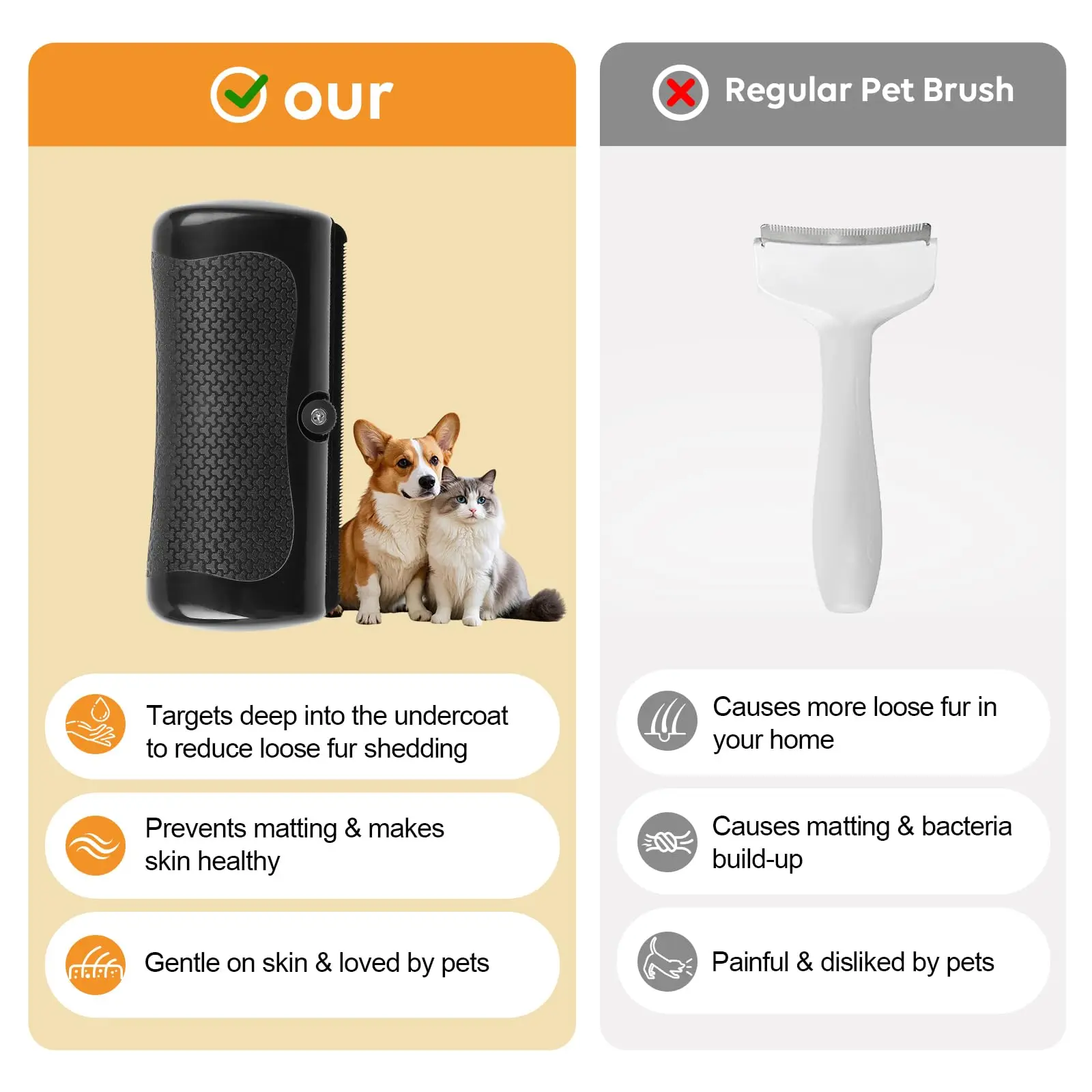 Escova para Cães e Gatos de Metal e ABS com Remoção de Pelos - Imagem 6