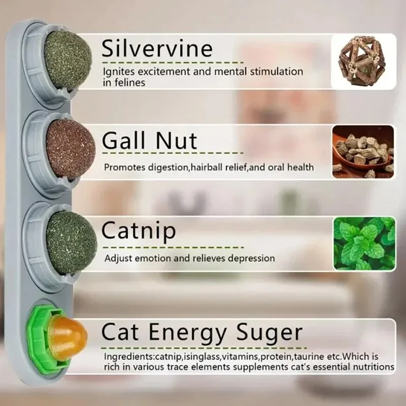 Brinquedo Bola de Videira para Gatos 4 em 1 de Material Comestível - Imagem 3