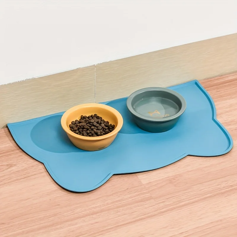 Tapete de Alimentação para Cães e Gatos de Silicone com Borda Elevada - Imagem 3