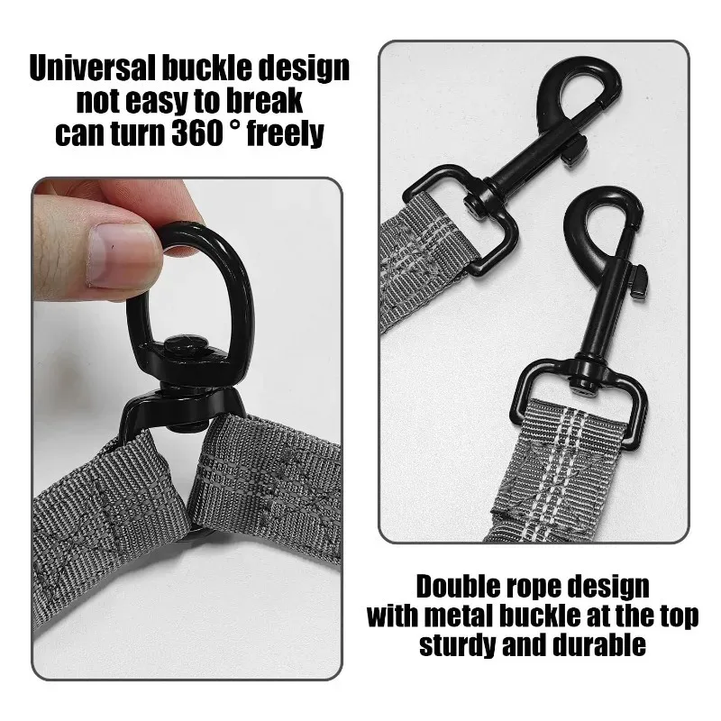 Corda de Passeio Dupla para Cães com Absorção de Impacto - Imagem 2