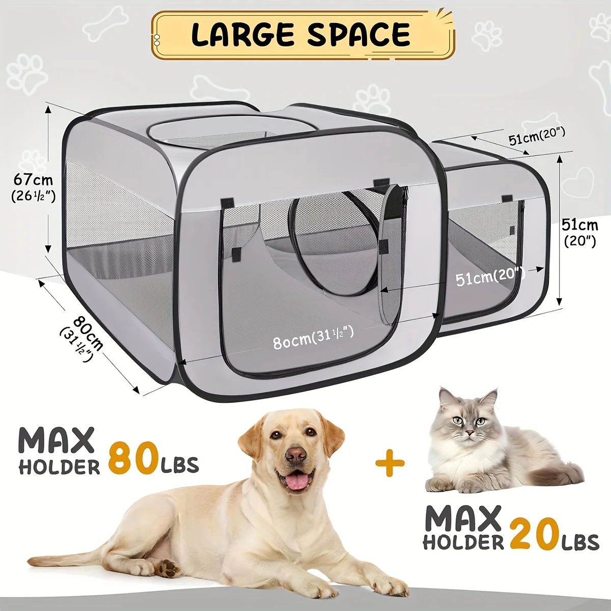 Gabinete para Gatos Portátil para Área Externa Grande - Imagem 5