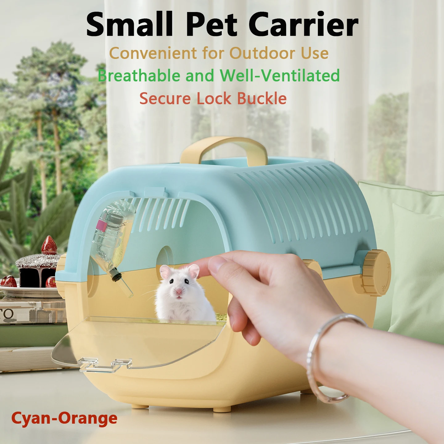 Gaiola de Viagem para Hamsters e Pássaros com Garrafa de Água Integrada - Imagem 3