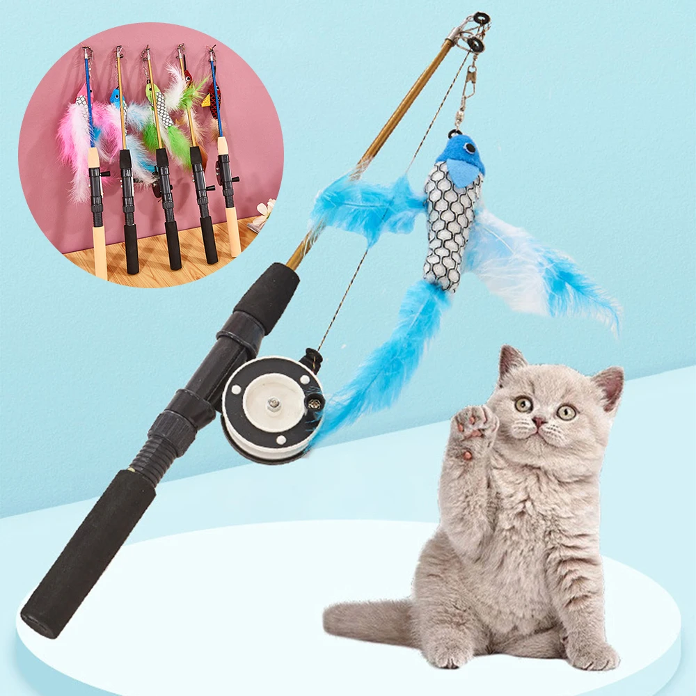 Brinquedo Retrátil para Gatos de Plástico com Penas - Imagem 6