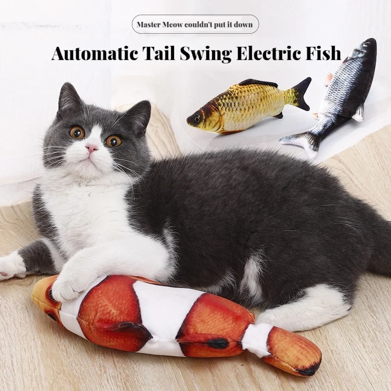 Brinquedo Elétrico para Gatos Peixe com Carregamento USB 30 cm - Imagem 4