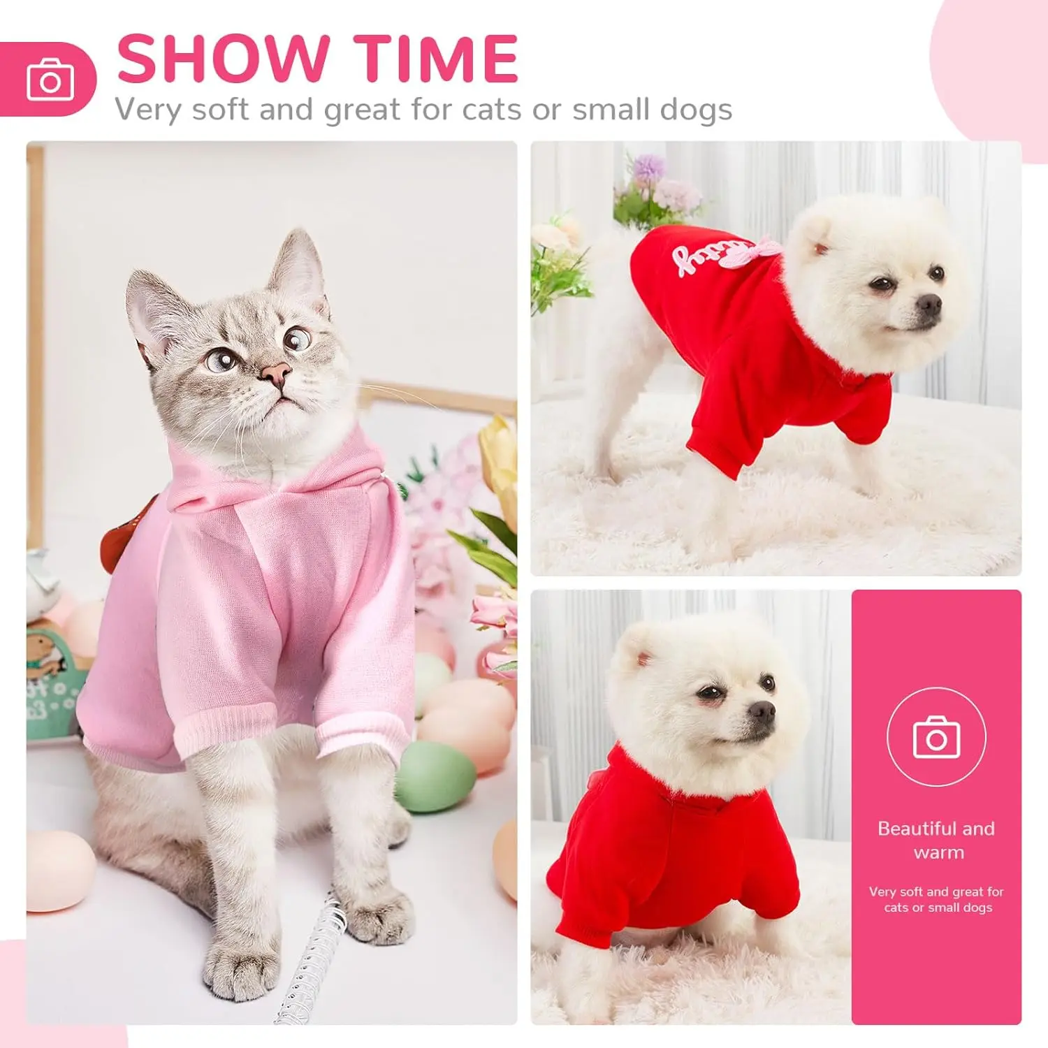 Moletom para Cães Pequenos de Algodão e Fleece com Furo para Guia - Imagem 6