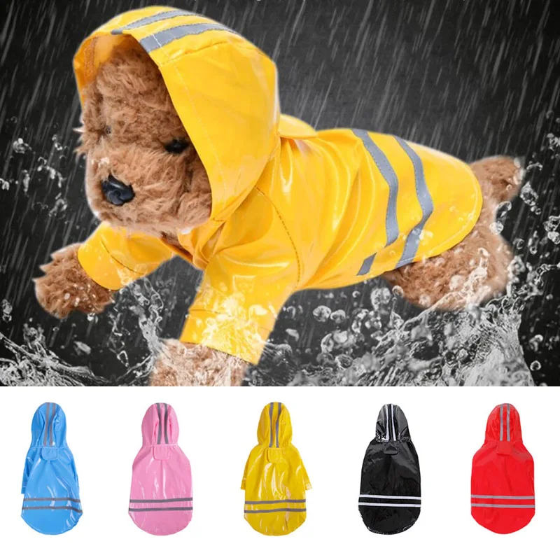 capa de chuva para cães com tira reflexiva