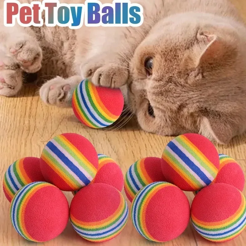 Bola Interativa Rainbow para Gatos e Cães de EVA 3,5 cm com Chocalho - Image 2