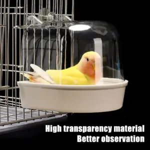 banheira transparente para pássaros de gaiola