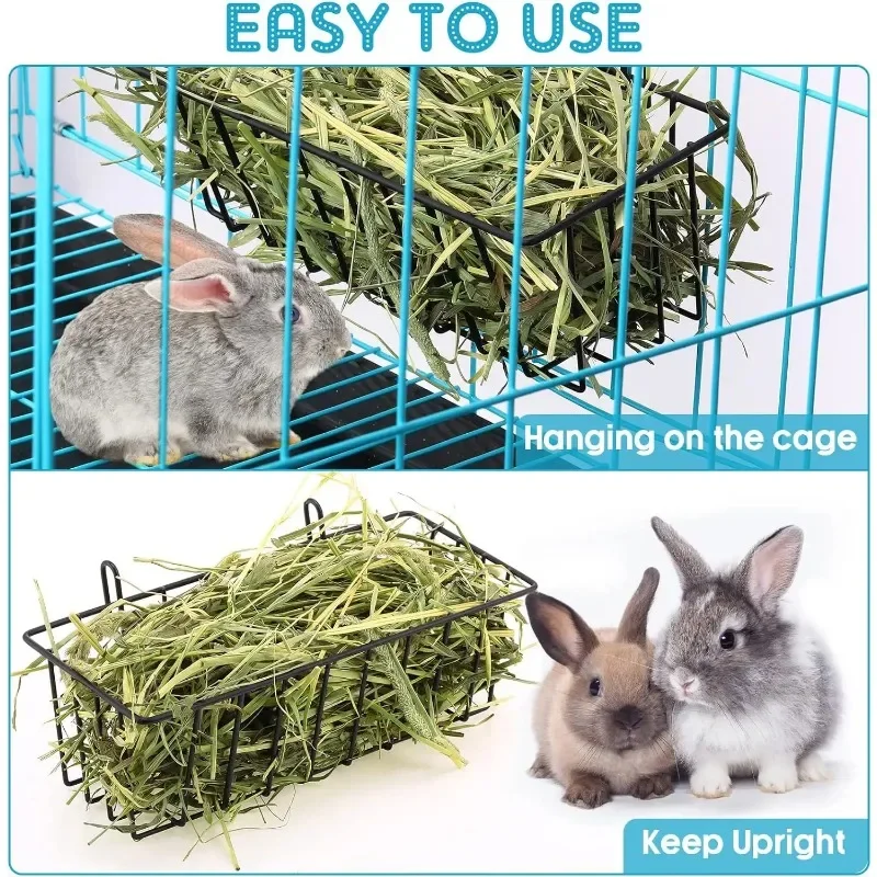 Alimentador de Feno para Coelhos de Metal 23x10x7,5cm com Ganchos - Imagem 5
