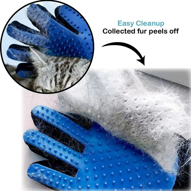 Luva Removedora de Pelos para Cães e Gatos de Silicone para Banho - Imagem 4