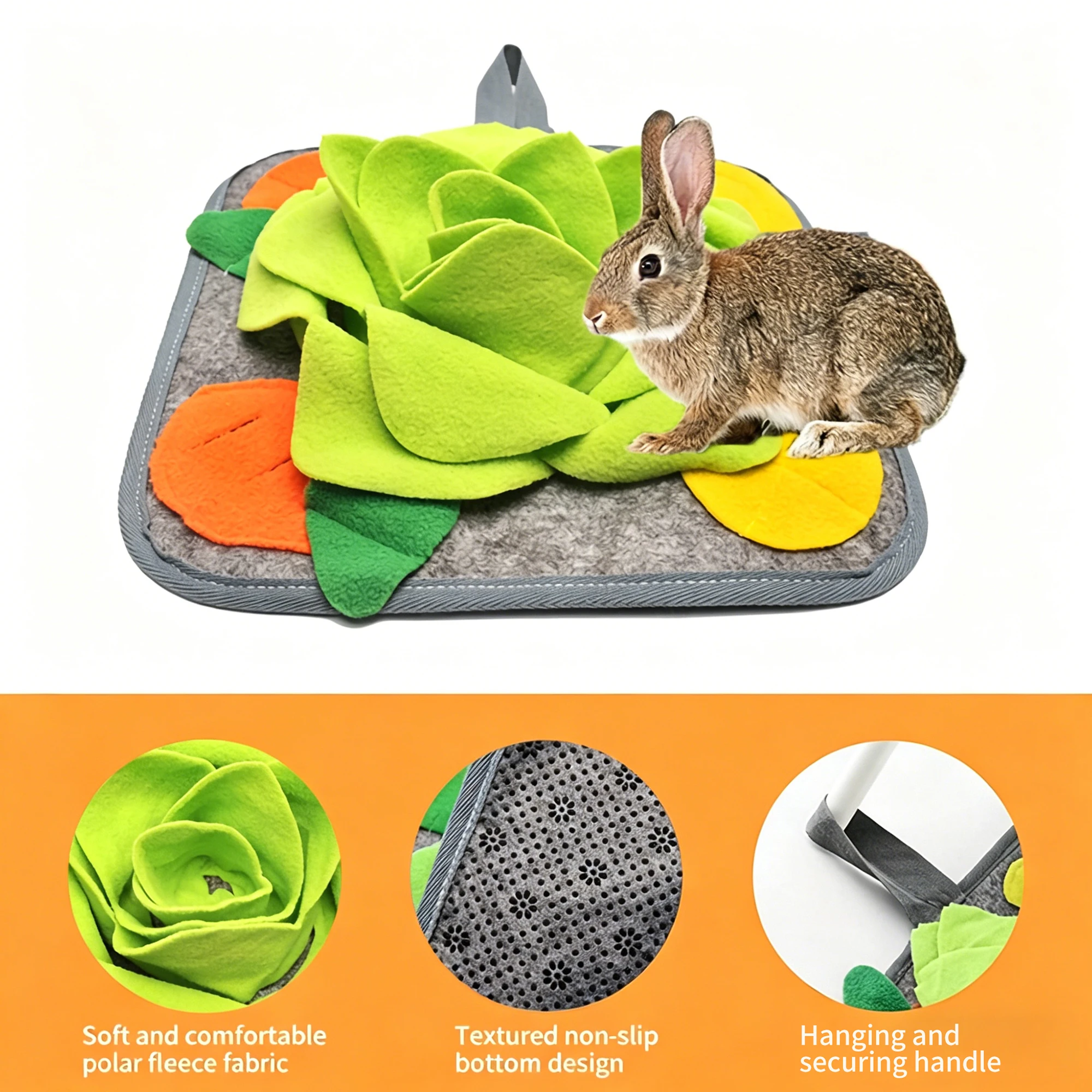 Tapete de Enriquecimento para Coelhos e Pequenos Animais Verde e Azul - Imagem 2