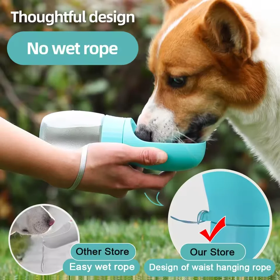 Garrafa de Água Portátil para Cães e Gatos 500ml com Tigela Integrada - Imagem 5