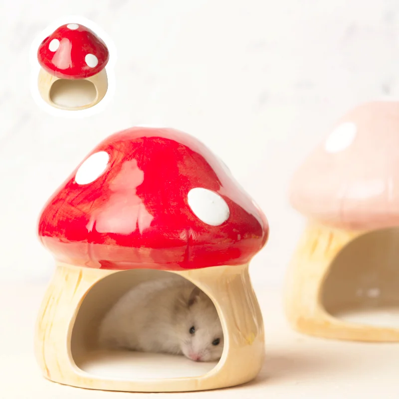 Casa Cogumelo de Cerâmica para Hamster e Roedores com Entrada Única - Imagem 2