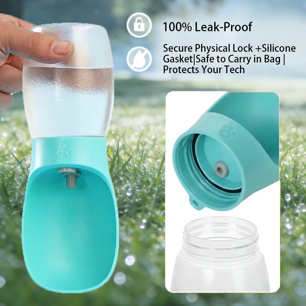 Garrafa de Água Portátil para Cães 300 ml com Tigela Integrada Antivazamento - Imagem 3