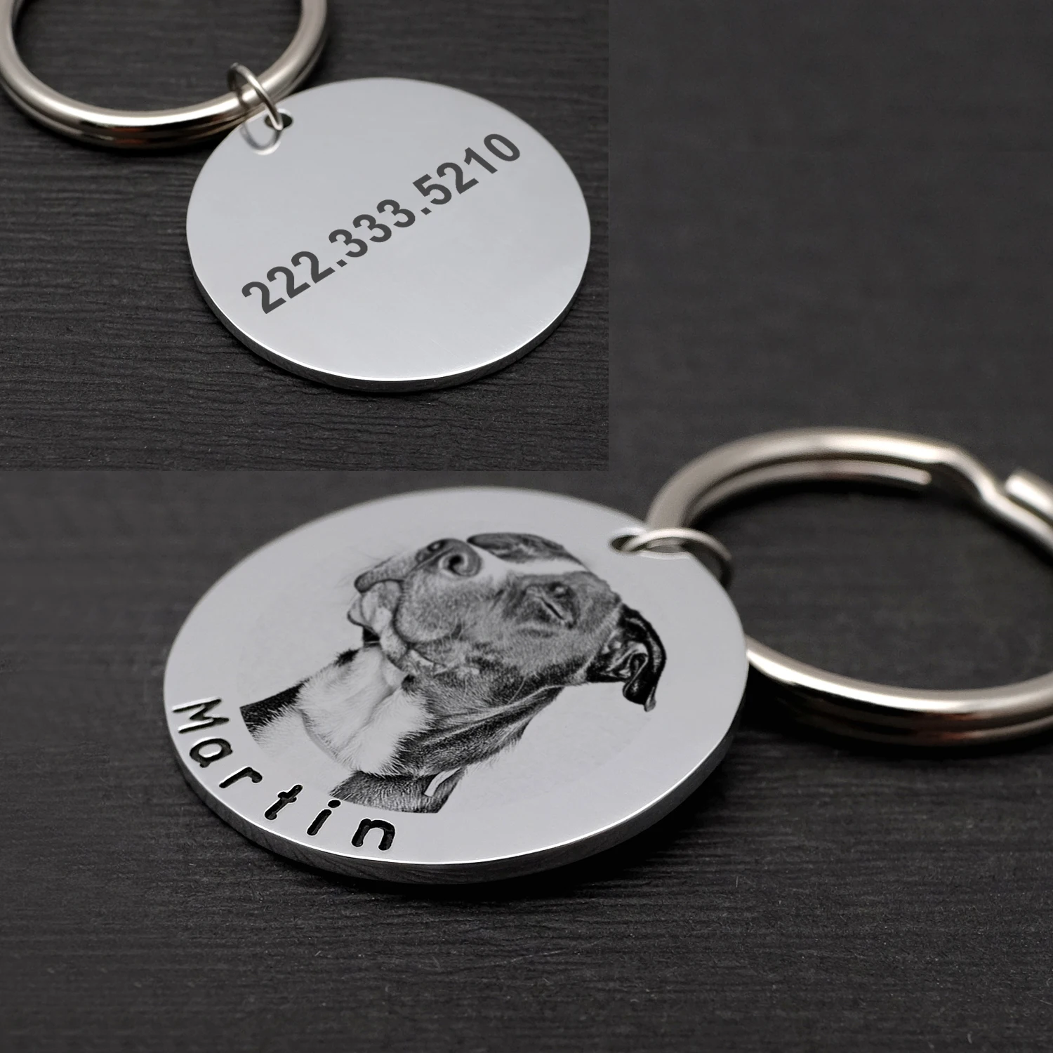 Placa de Identificação Personalizada para Cães com Foto para Coleira - Imagem 2