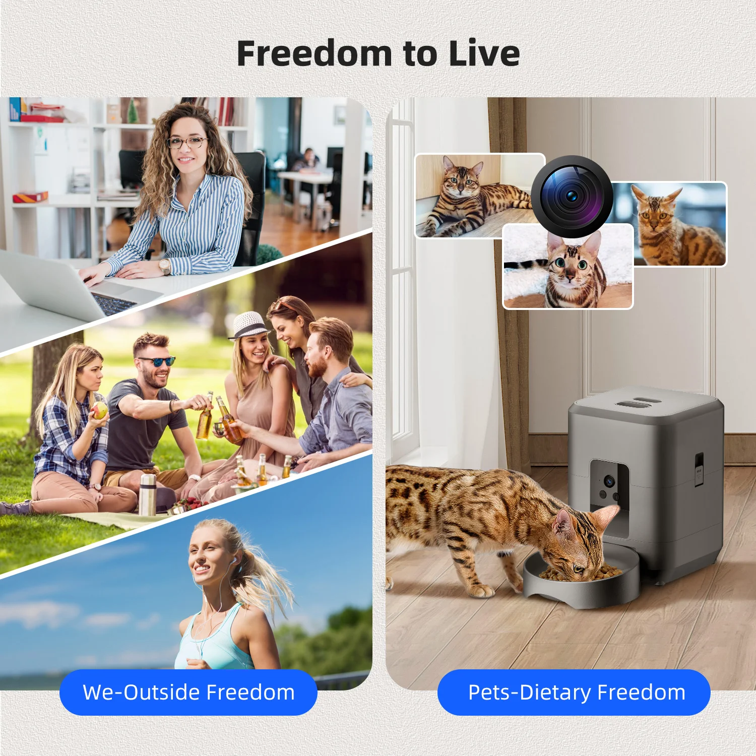 Alimentador Automático para Cães e Gatos 2L Wi-Fi com Câmera - Image 5