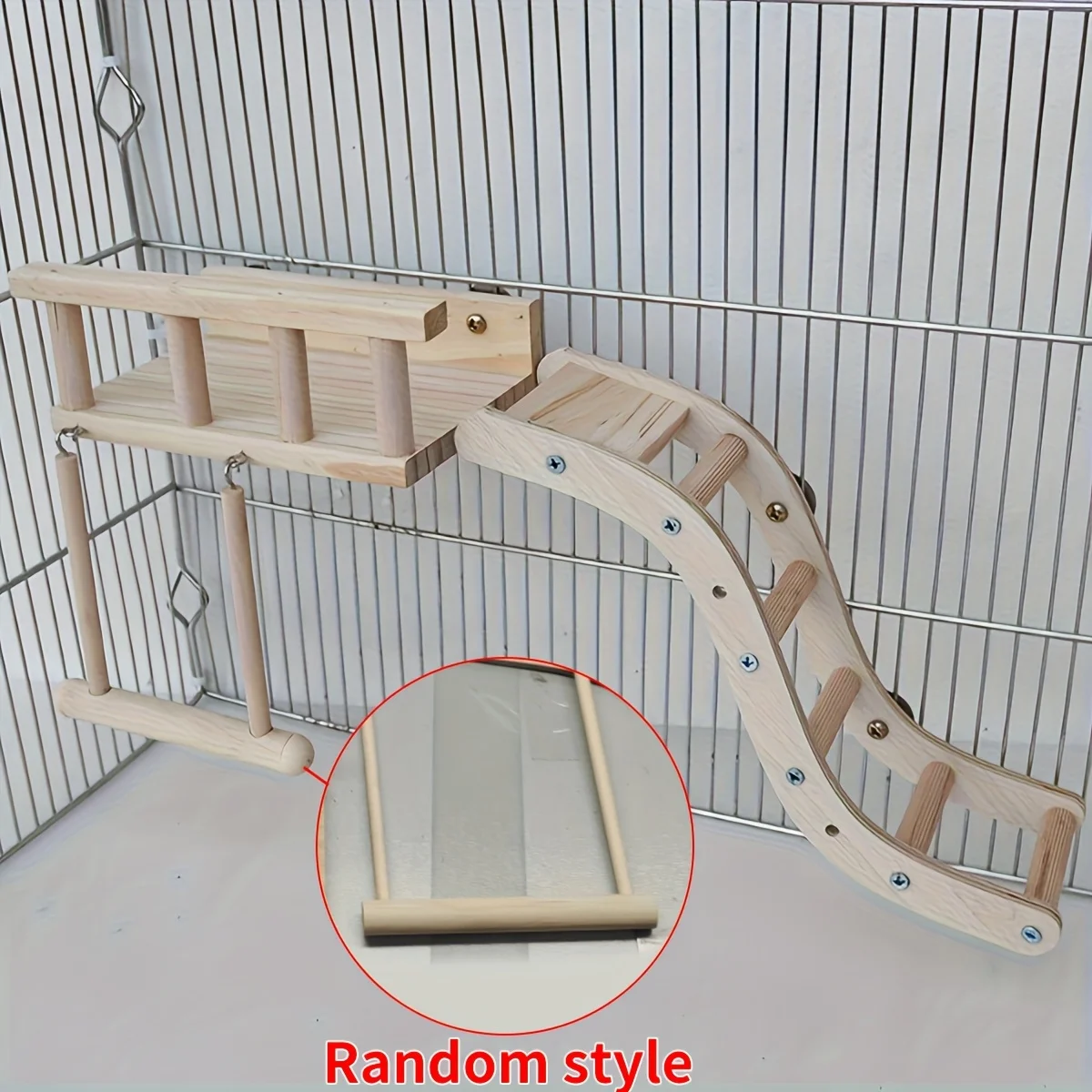 Brinquedo para Pássaros de Gaiola: Escada, Plataforma e Balanço - Imagem 4