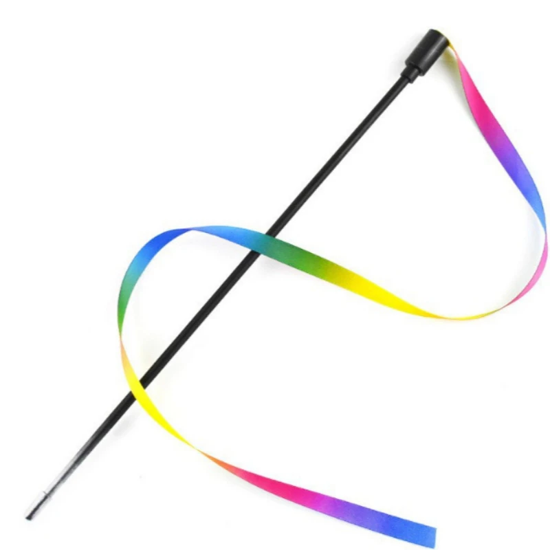 Brinquedo Varinha para Gatos com Fita Colorida e Bastão de 28 cm - Imagem 6