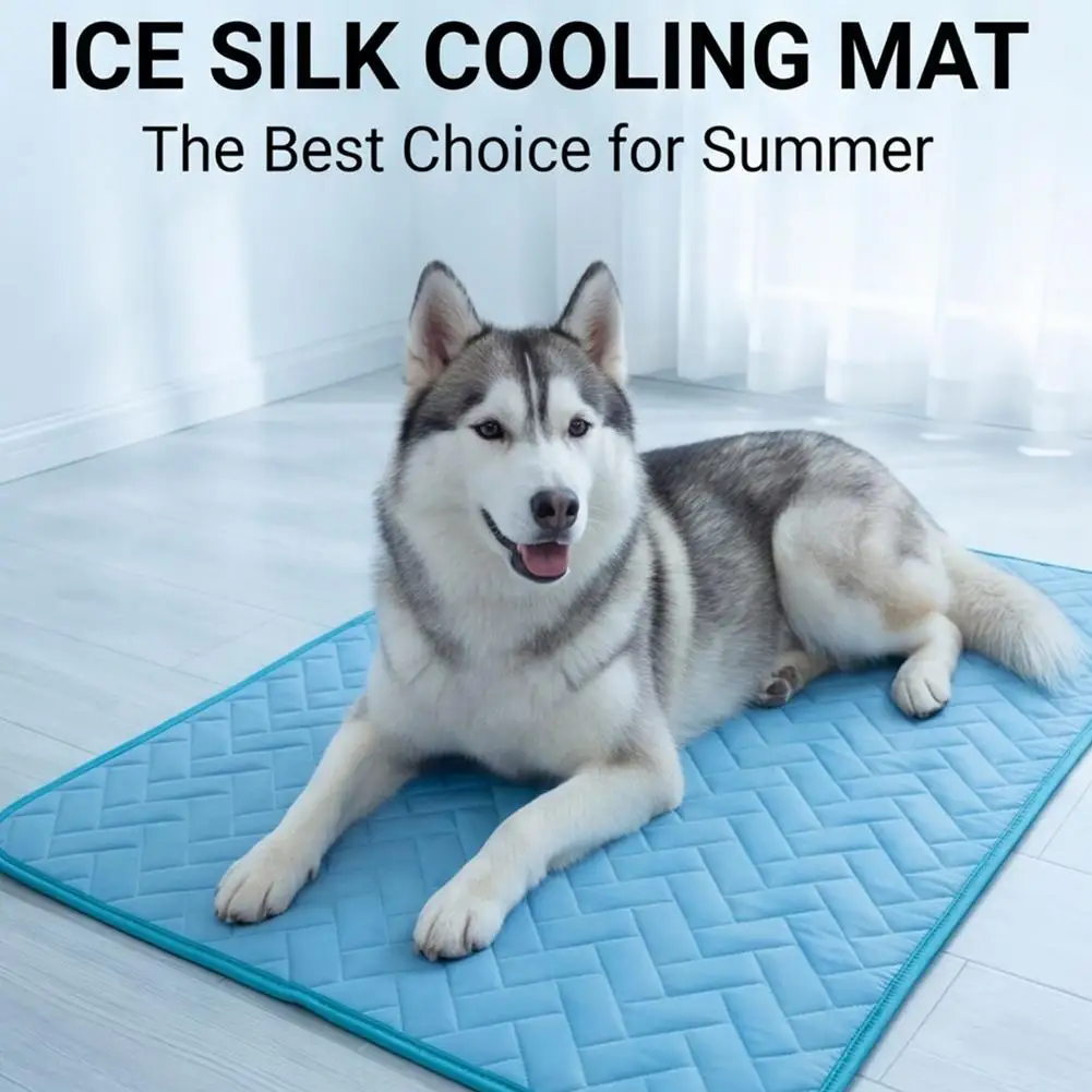 Tapete Refrescante para Cães e Gatos de Seda Gelo Lavável na Máquina - Imagem 2