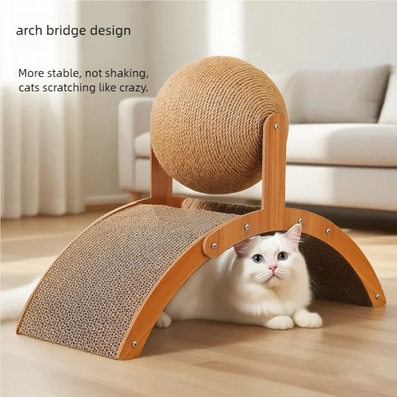 Arranhador de Gato 2 em 1 Bola e Placa de Sisal Resistente - Imagem 2