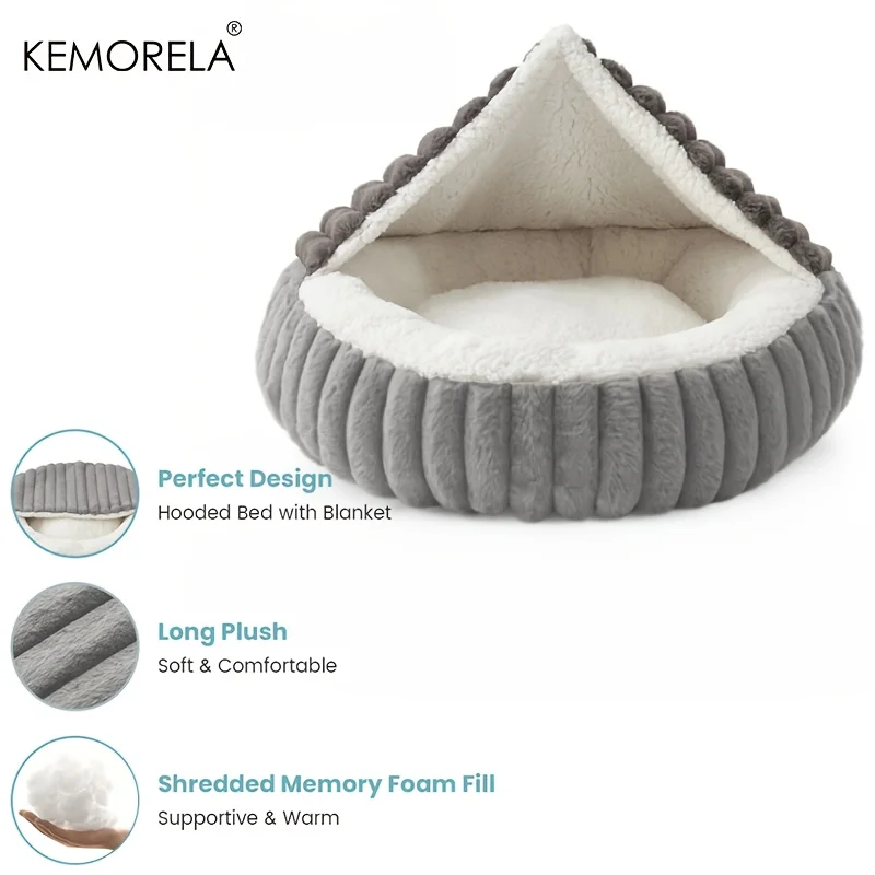 Cama Toca para Gatos e Cães Pequenos Acolchoada Antiderrapante - Image 2