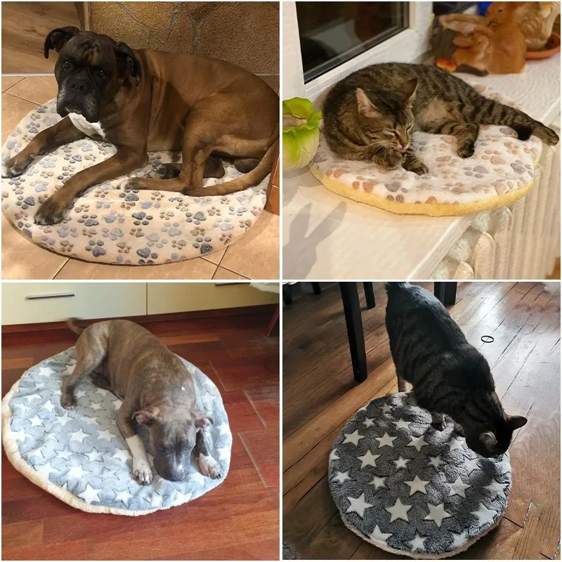 Cama Redonda para Cães Pequenos e Gatos de Lã Macia Lavável - Image 5