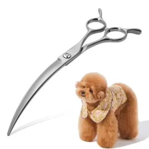 tesoura para tosa de cães curvada