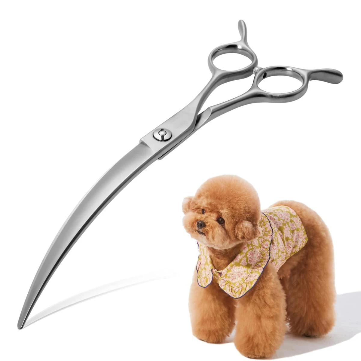 tesoura para tosa de cães curvada