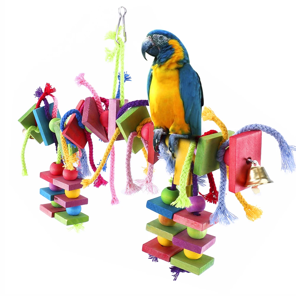 Brinquedo de Madeira para Pássaros com Escada e Clipe para Gaiola - Imagem 4