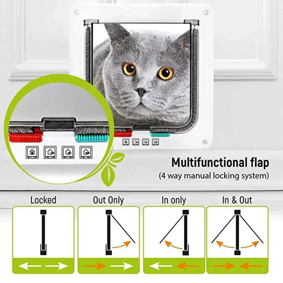Porta para Gatos com Trava de 4 Vias para Portas Internas - Imagem 5