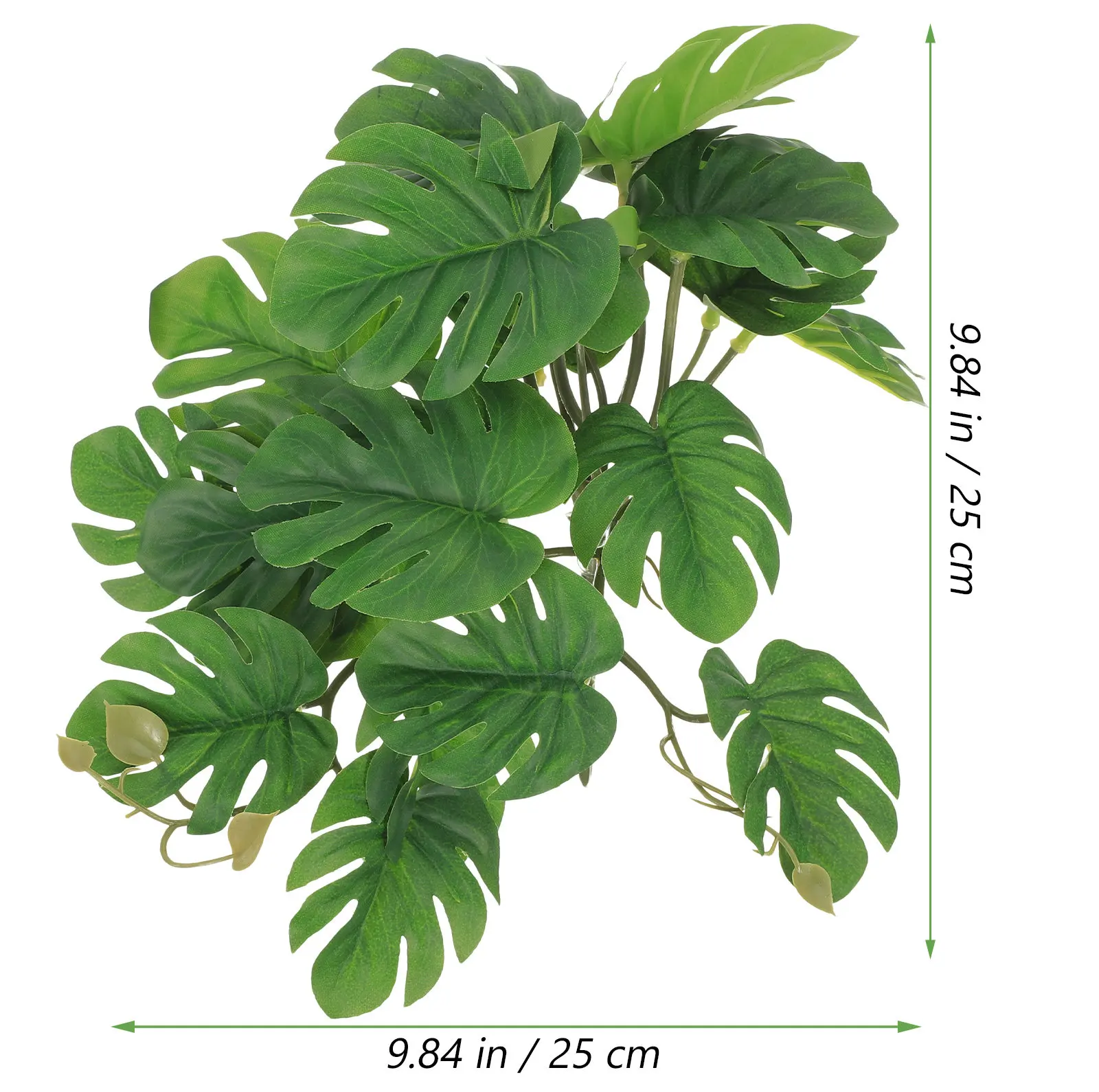 Planta Falsa para Répteis e Aquário de Plástico 25 cm para Decoração - Imagem 3