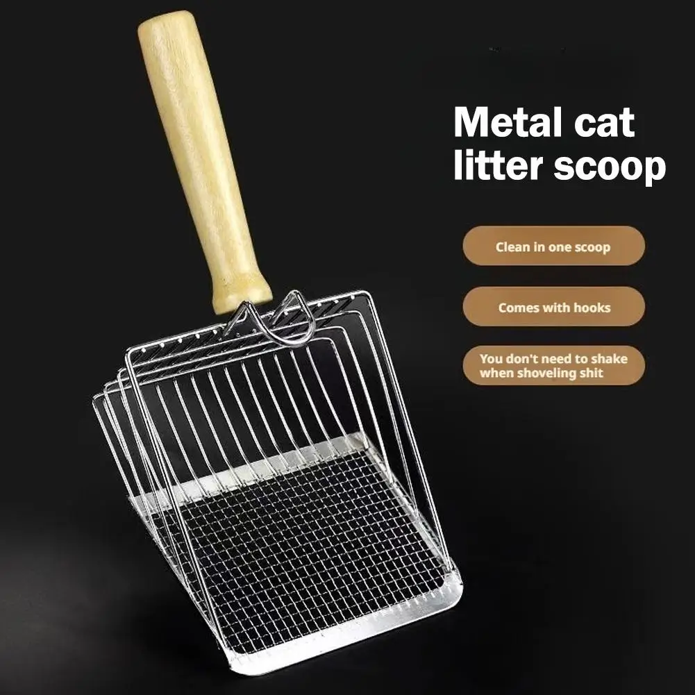 Pá Higiênica para Gatos de Aço Inoxidável 28 cm com Cabo Longo - Imagem 2