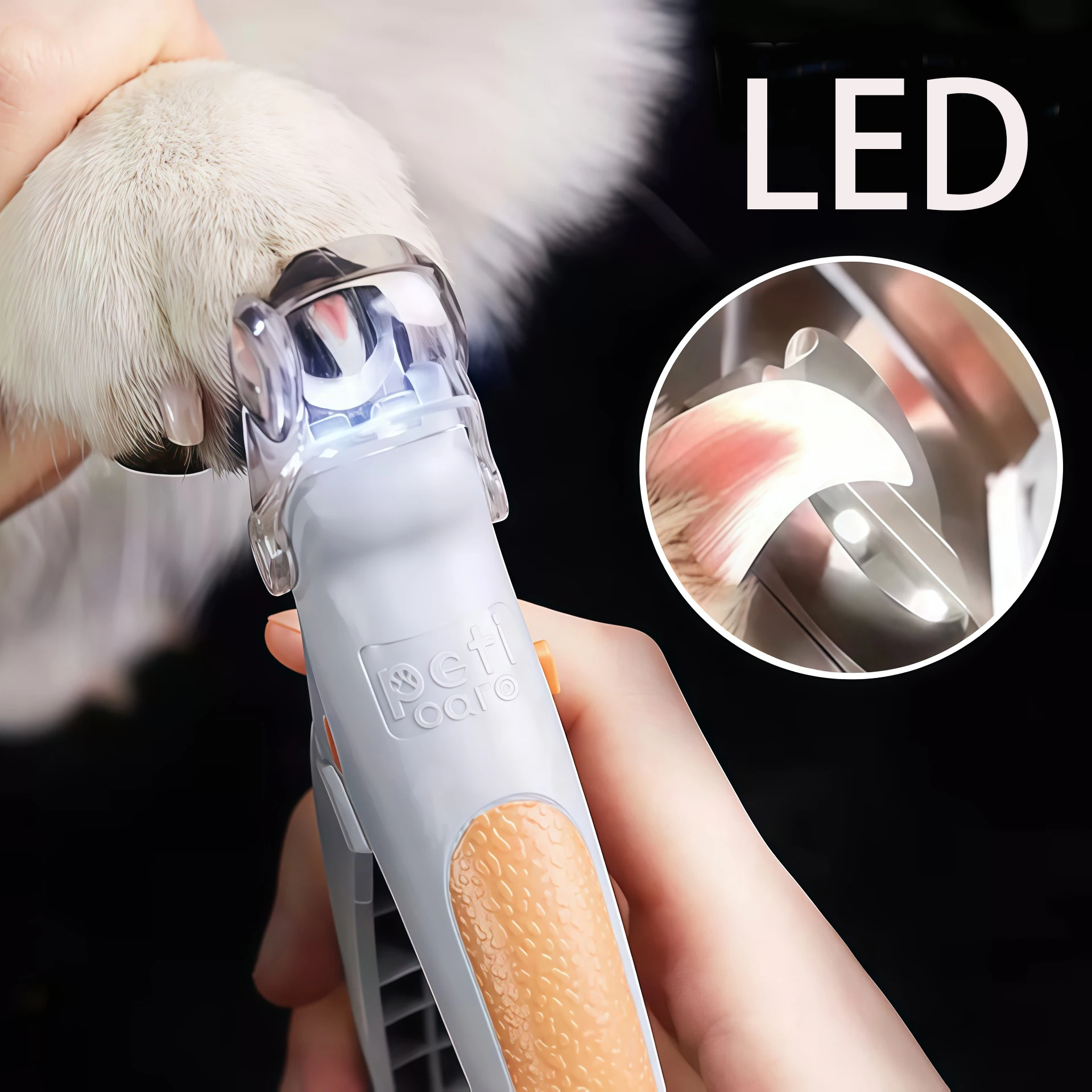 cortador de unhas com led para cães e gatos