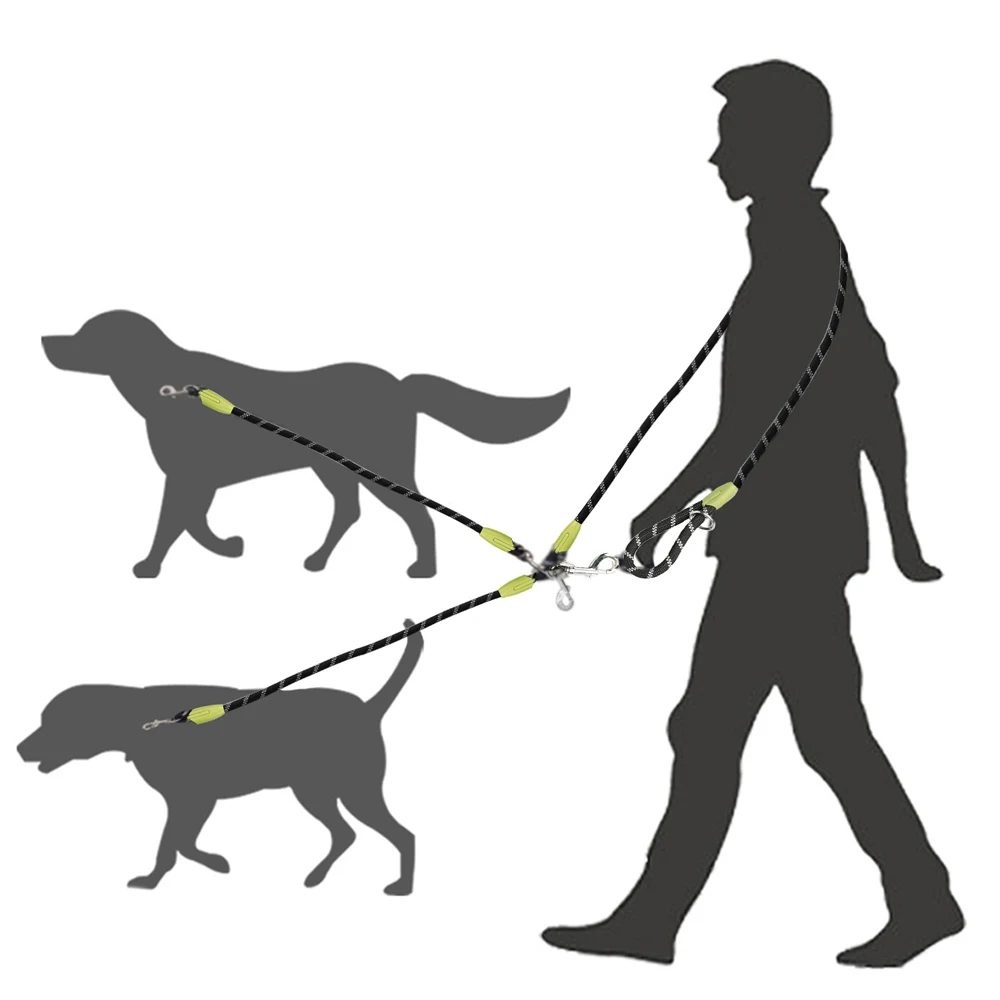 Trela Dupla para Cães Refletiva 360° para Passeio e Corrida - Imagem 5