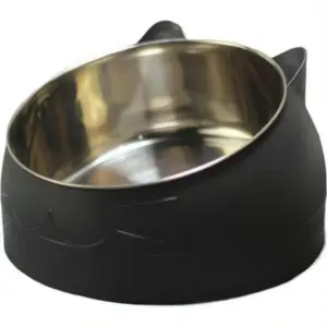 tigela para gato de aço inoxidável inclinada