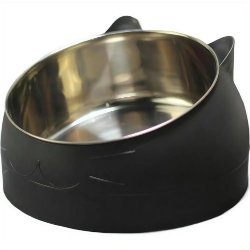 tigela para gato de aço inoxidável inclinada