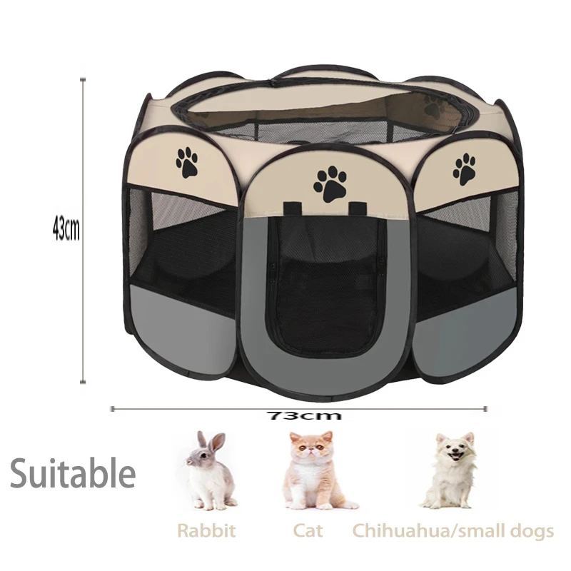 Tenda Dobrável para Pets de Pano Oxford Octogonal para Gatos e Cães Pequenos - Imagem 5