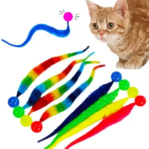 brinquedo para gatos bola elástica lagarta