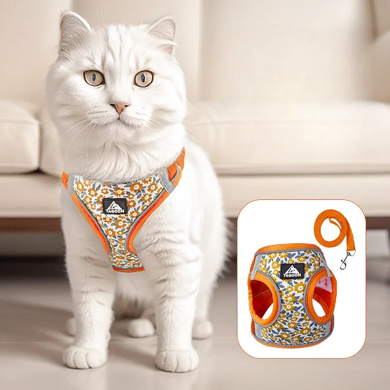 Coleira Peitoral para Cães e Gatos Pequenos com Faixa Refletiva - Imagem 3