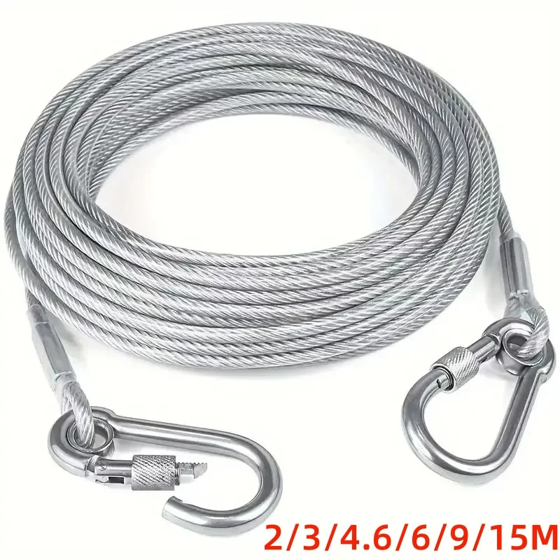 cabo de amarração para cães fio de aço