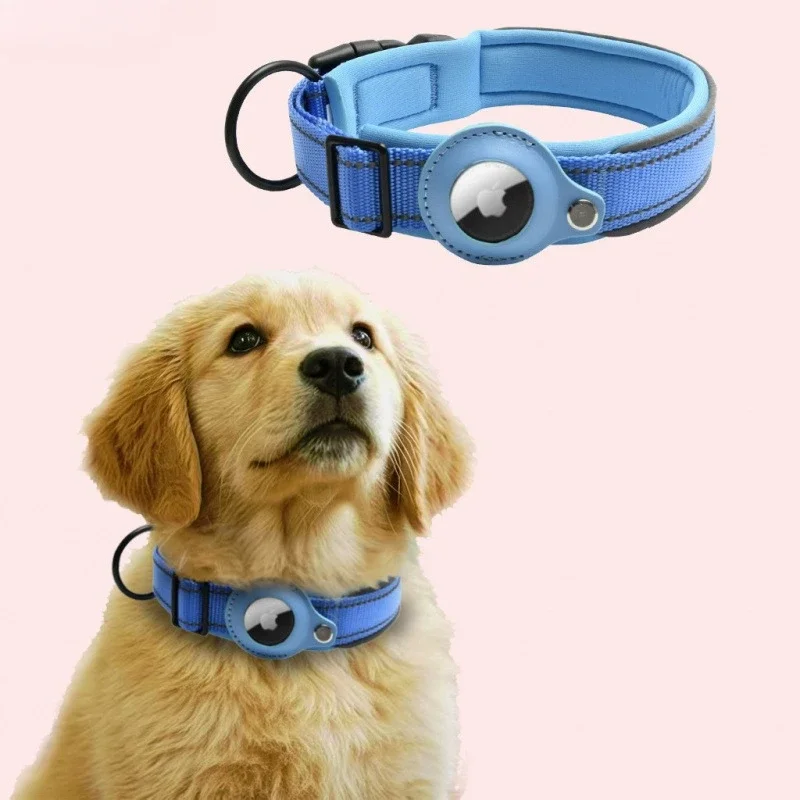 Coleira para Cães com Suporte AirTag e Faixa Refletiva Ajustável - Imagem 4