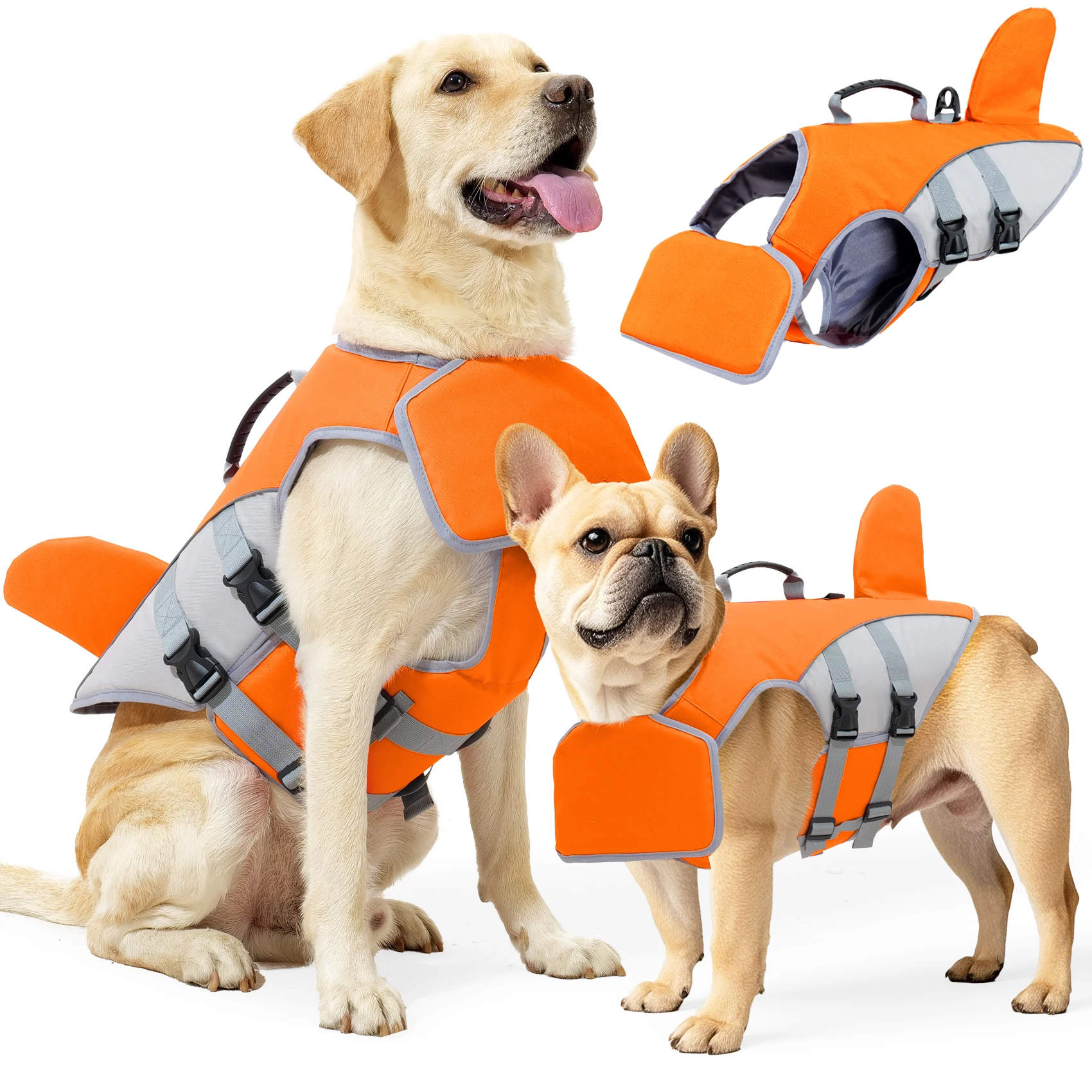 Colete Salva-Vidas para Cães com Listras Refletivas Ajustável - Imagem 2